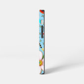 ターコイズ フラワー iPhone / iPad カバー (左側面)