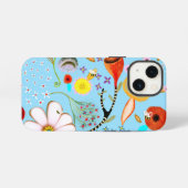 ターコイズ フラワー iPhone / iPad カバー (裏面横)