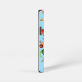 ターコイズ フラワー iPhone / iPad カバー (右側面)