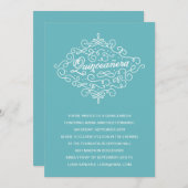ターコイズ フローラル キンセアニエラ パーティー 招待状 (正面/裏面)