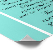 ターコイズ ブライダル シャワー ゲーム サイン アクア (角)