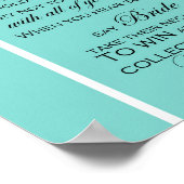 ターコイズ ブライダル シャワー ゲーム サイン アクア (角)