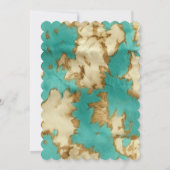 ターコイズ ブラウン カウハイド ウェスタンカウガール 招待状 (裏面)