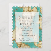 ターコイズ ブラウン カウハイド ウェスタンカウガール 招待状 (正面)