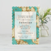 ターコイズ ブラウン カウハイド ウェスタンカウガール 招待状 (スタンド正面)