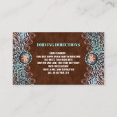 ターコイズ ブラウン カントリー ウエスタン 結婚式 案内 エンクロージャーカード (裏面)