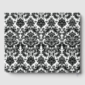 ターコイズ、ブラックダマスクラブハート結婚ズ ゲストブック (裏面)