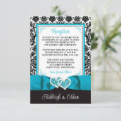 ターコイズ、ブラックダマスク、ラブハートエンクロージャ 出欠カード (スタンド正面)