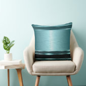 ターコイズ&ブラックメタリックブラッシュアルミニウムルック クッション (椅子)