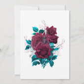 ターコイズ&ブルゴーニュフローラブライダルシャワーインヴィータ 招待状 (裏面)