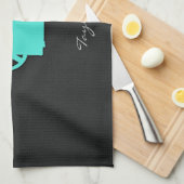 ターコイズ;ブルーグリーンムービーカメラ キッチンタオル (四つ折り)