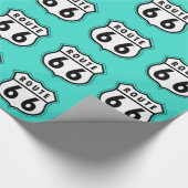 ターコイズ、ブルーグリーンルート66道路標識 ラッピングペーパー (角)