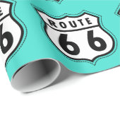 ターコイズ、ブルーグリーンルート66道路標識 ラッピングペーパー (ロールコーナー)