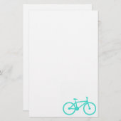 ターコイズ;ブルーグリーン自転車 便箋 (正面/裏面)