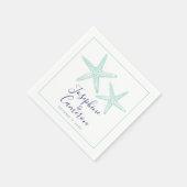 ターコイズ&ブルースターフィッシュカスタムカクテル スタンダードカクテルナプキン (角)