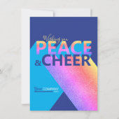 ターコイズ&ブルータイポグラフィホリデーカード 招待状 (正面)