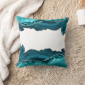 ターコイズ ブルー アゲート ストーン シルバー クッション (ブランケット)