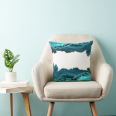 ターコイズ ブルー アゲート ストーン シルバー クッション (椅子)