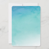 ターコイズ＆ブルー オンブル 水彩 結婚式招待状 4a 招待状 (裏面)