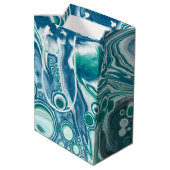ターコイズ ブルー ティール オーシャン スワール ミディアムペーパーバッグ (裏面アングル)