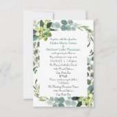 ターコイズ ブーケ フレーム - 3x5 ウェディング/レセプション 招待状 (正面)