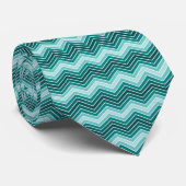 ターコイズ ブ Chevron パターン ネクタイ (ロール)