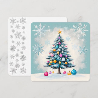 ターコイズ・ヘイズのウォーターカラークリスマスツリー ポップアート
