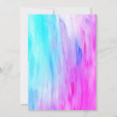 ターコイズ、ホットピンクグリッター水玉模様バルミツワー 招待状 (裏面)