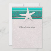 ターコイズ＆ホワイトのヒトデビーチ スイート16招待状 招待状 (裏面)