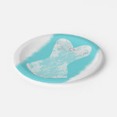 ターコイズ&ホワイトグラムランジェリーシャワーパーティー ペーパープレート (アングル)