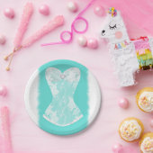 ターコイズ&ホワイトグラムランジェリーシャワーパーティー ペーパープレート (パーティー)