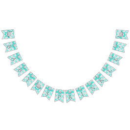 ターコイズ、ホワイトグレーエレファントベビー散布機 バンティングフラッグ