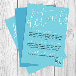 ターコイズ、ホワイトスクリプト結婚の詳細エンクロージャ エンクロージャーカード