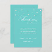 ターコイズ ホワイトパール ブライダルシャワー サンキューカード (正面/裏面)