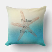 ターコイズ ホワイト アクア ブルー ビーチ スターフィッシュ アウトドアクッション (正面)