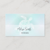 ターコイズ ホワイト タートル | 海岸 名刺 (正面)