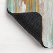 ターコイズ、ホワイト、レッドオークレー、および金ゴールド抽象芸術 マウスパッド (コーナー)