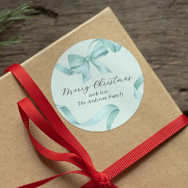 ターコイズ・ボウ メリークリスマス ラウンドシール