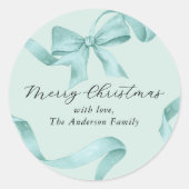 ターコイズ・ボウ メリークリスマス ラウンドシール (正面)
