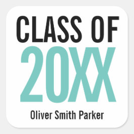 ターコイズ/ボールド/オリジナル/卒業/任意の年 スクエアシール