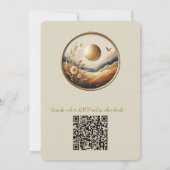 ターコイズ、 マゼンタ、紫の花のボヘミアンミックス 招待状 (裏面)