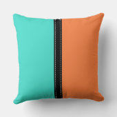 ターコイズ&マンゴータンゴ無地のカラー背景 クッション (裏面)