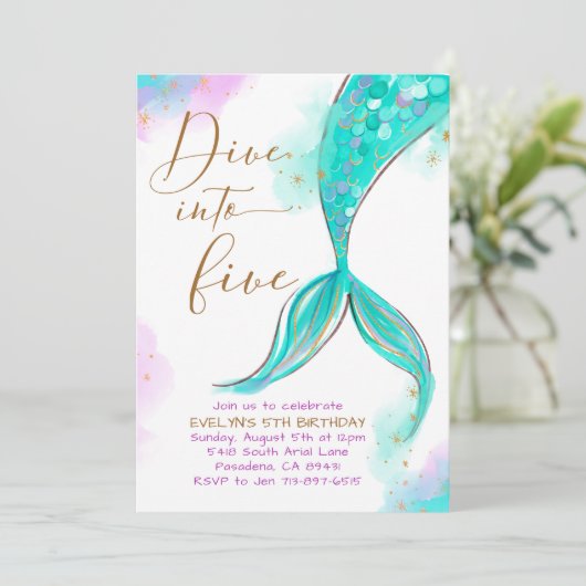 ターコイズ・マーメイドが5人の誕生日パーティーに飛び込む 招待状 (スタンド正面)