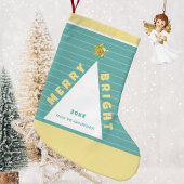 ターコイズ ミニマリスト クリスマスツリー ストッキング