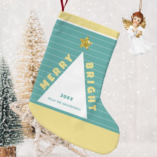 ターコイズ ミニマリスト クリスマスツリー ストッキング