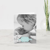 ターコイズ ミニマル フォト 母の日 カード (正面)