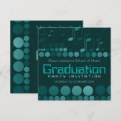 ターコイズ ミュージック スクール 卒業招待状 招待状 (正面/裏面)