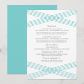 ターコイズ モダン デコ 情報カード 招待状 (正面/裏面)