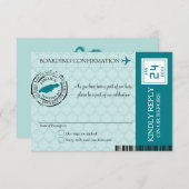 ターコイズ モンテゴベイ ジャマイカ RSVP 招待状 (正面/裏面)