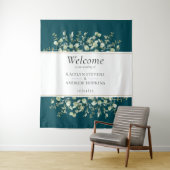 ターコイズ ユーカリ ウェディング ウェルカム タペストリー (インサイチュ)
